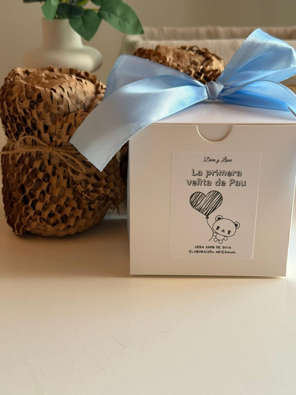 Vela Decorativa Baby Bear – Vela en Forma de Osito con Lacito, Ideal para Regalo