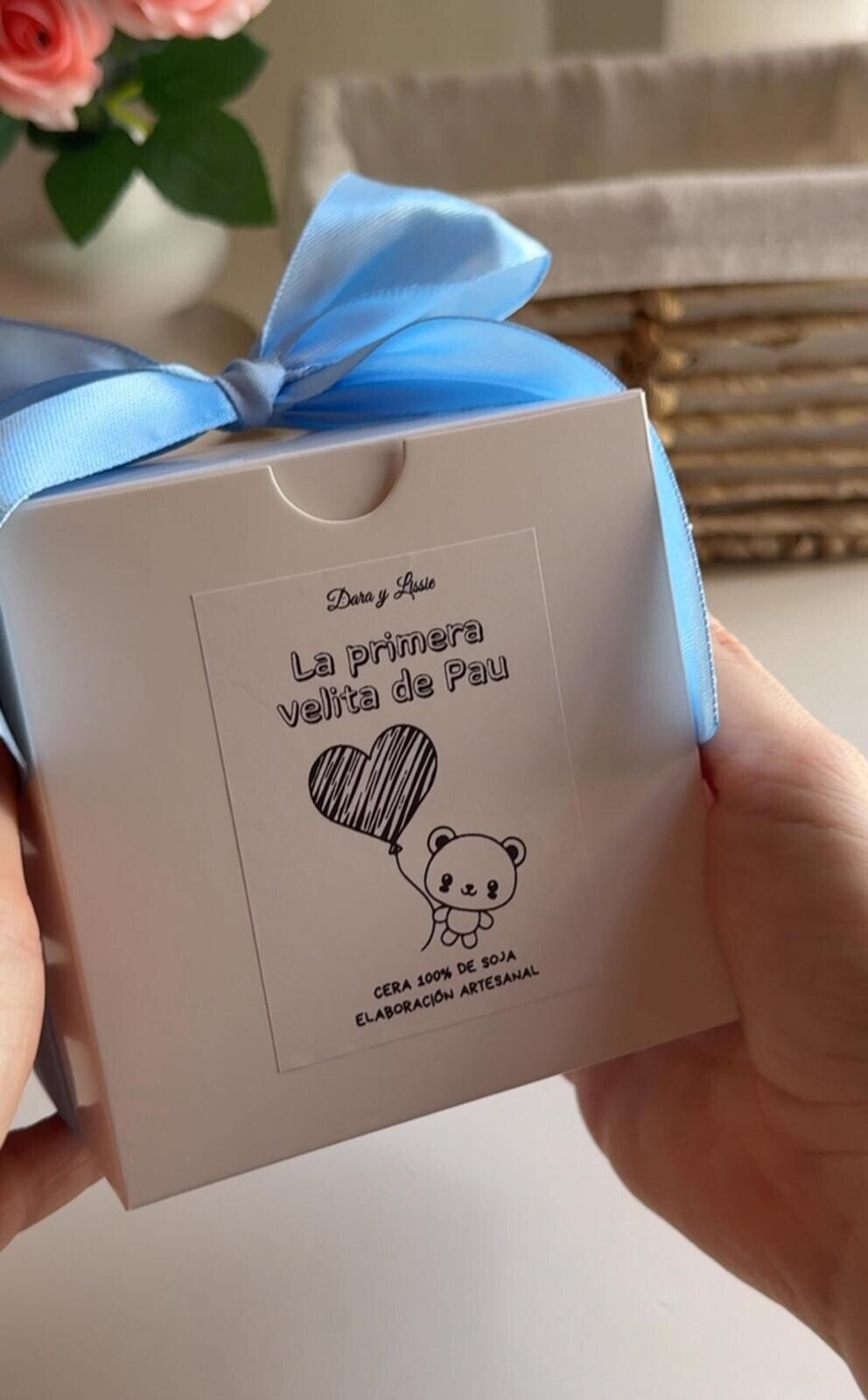 Vela Decorativa Baby Bear – Vela en Forma de Osito con Lacito, Ideal para Regalo