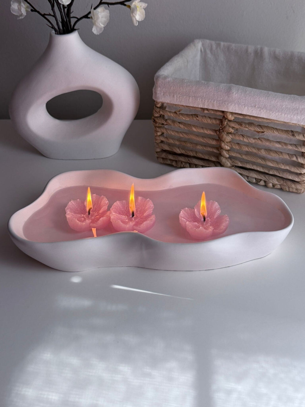 Velas flotantes en forma de flor (3 unidades)
