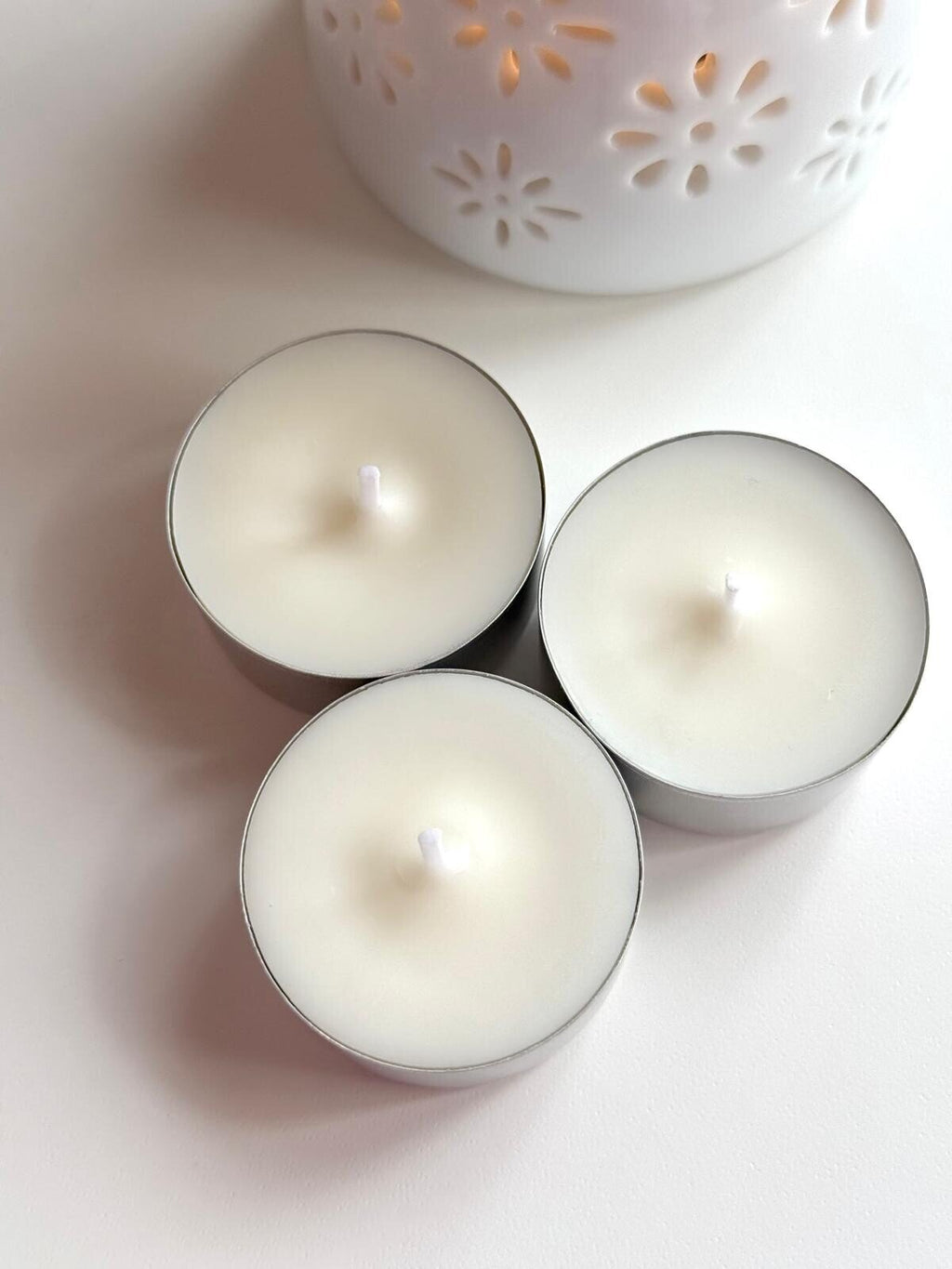 Velas de Té Artesanal de Cera de Soja Natural - Sin Aroma para Quemadores