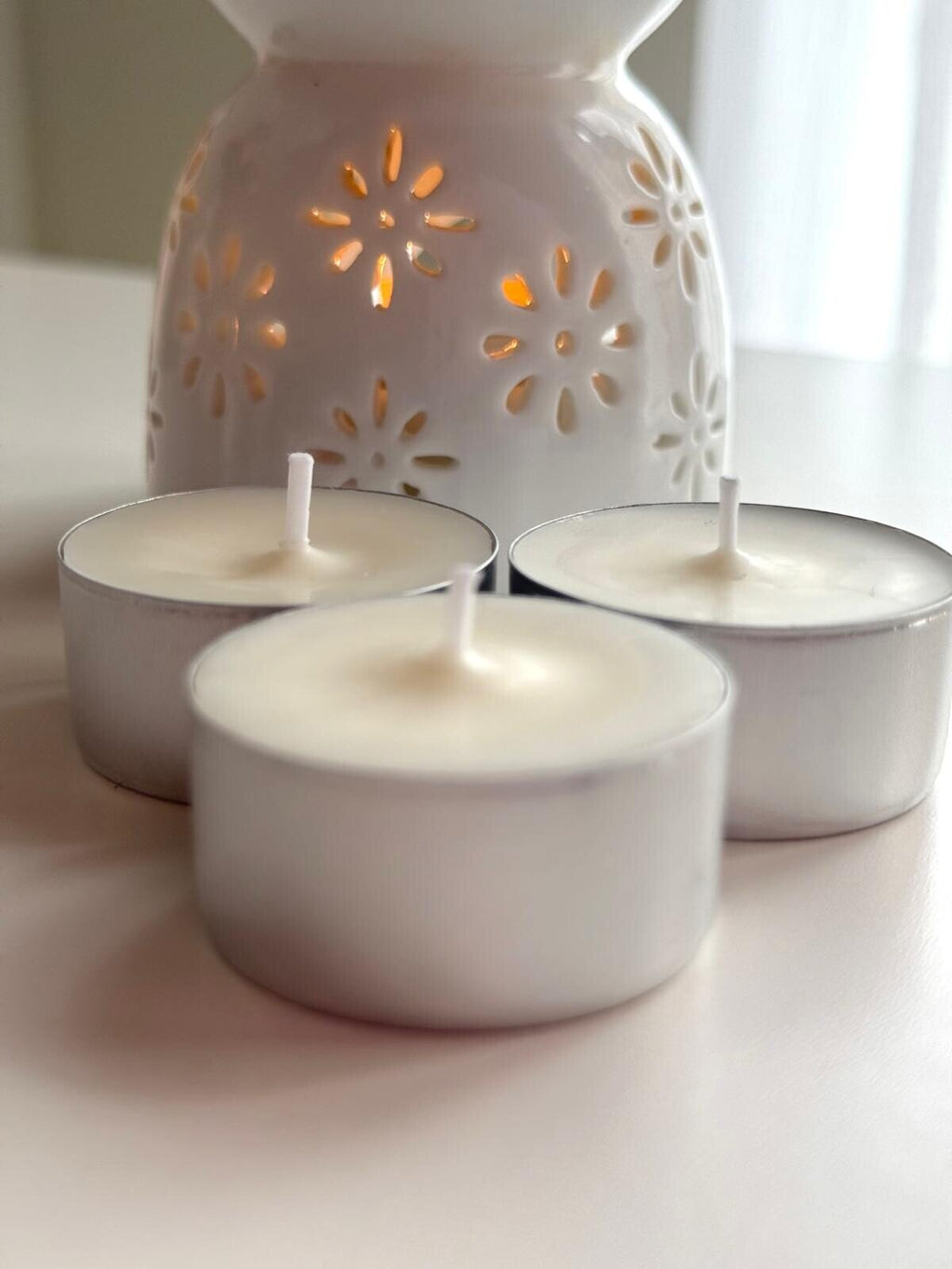 Velas de Té Artesanal de Cera de Soja Natural - Sin Aroma para Quemadores