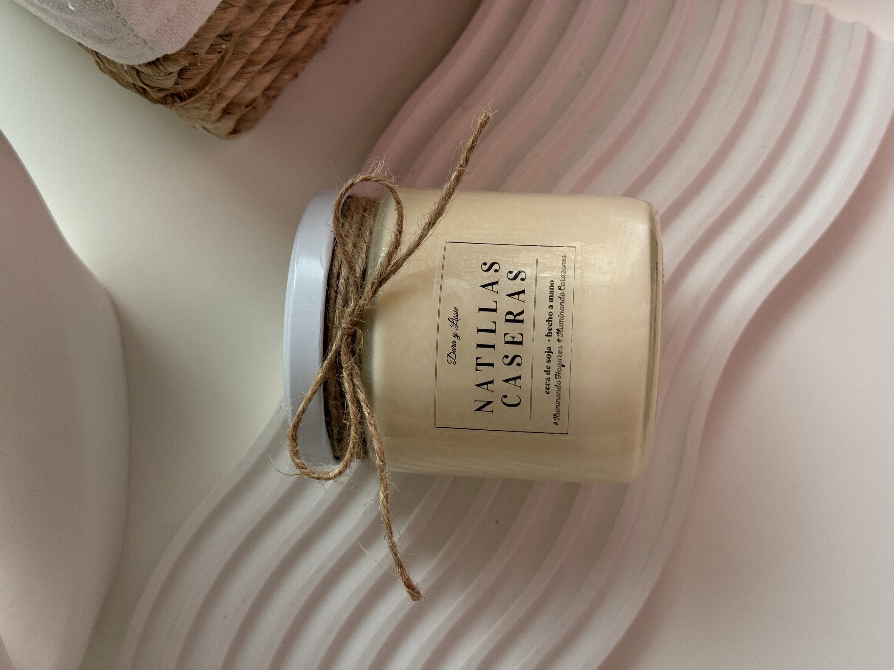 Vela aromática en tarro - Natillas caseras con mecha de madera (crepita)