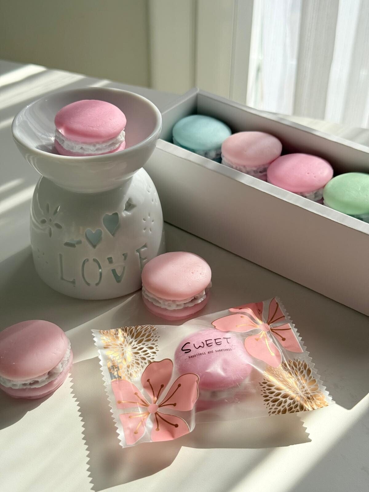 Mini Macarons Wax Melts – Aroma vainilla Tahití
