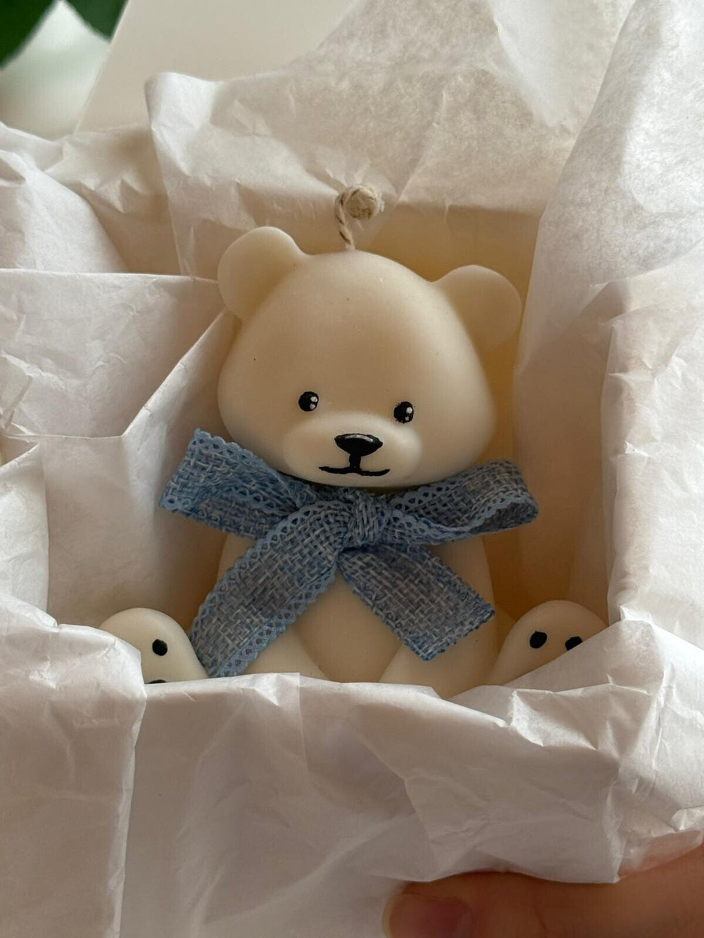 Vela Decorativa Baby Bear – Vela en Forma de Osito con Lacito, Ideal para Regalo