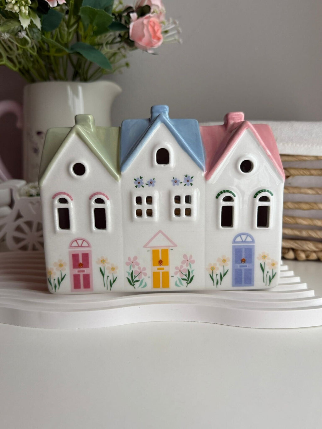 Porta Inciensos y Porta Velas en forma de Casas Pastel
