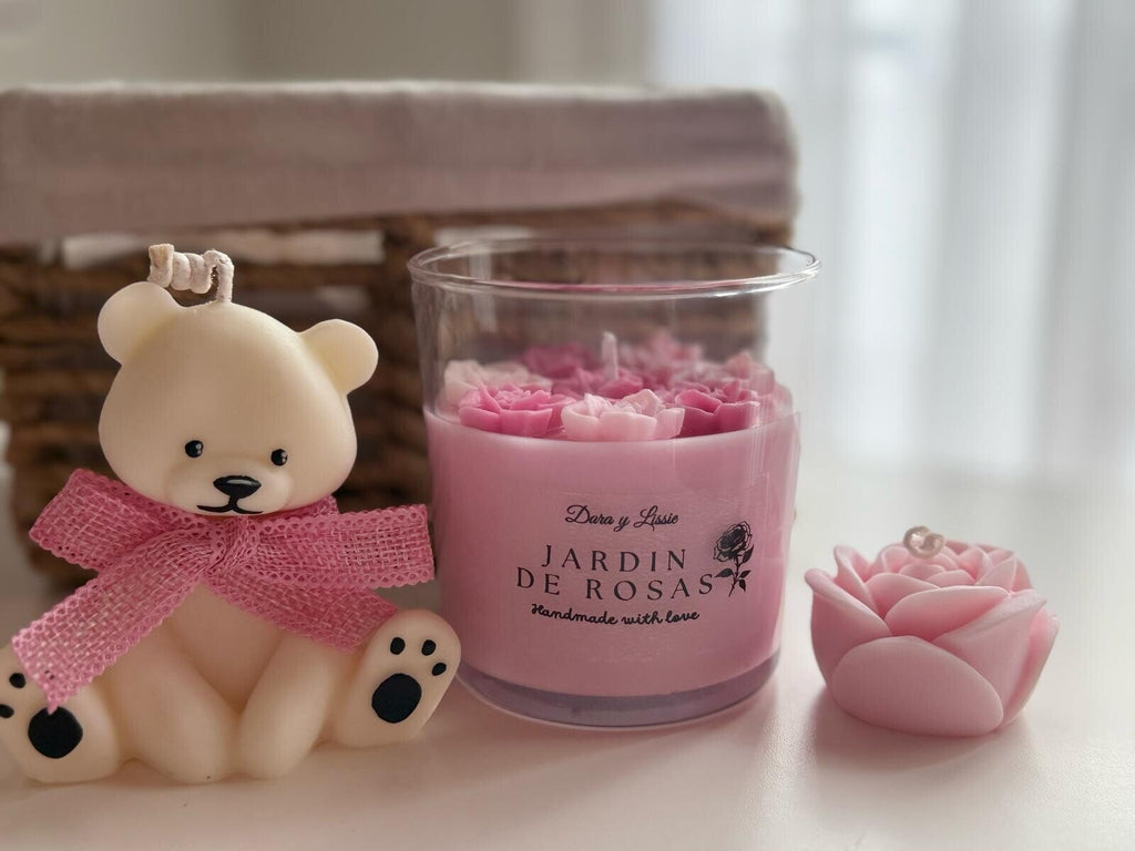 Vela Decorativa Baby Bear – Vela en Forma de Osito con Lacito, Ideal para Regalo