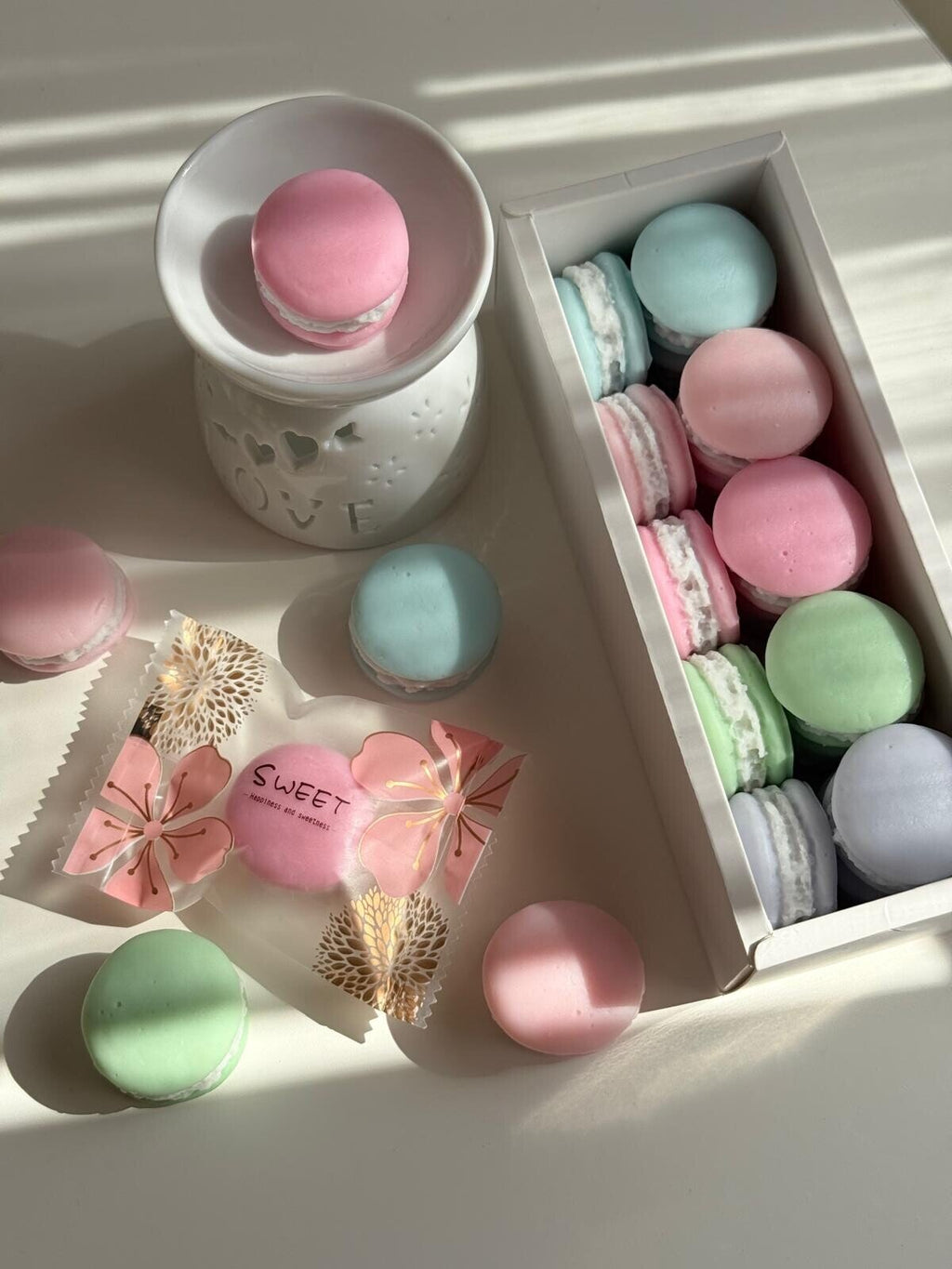 Mini Macarons Wax Melts – Aroma vainilla Tahití