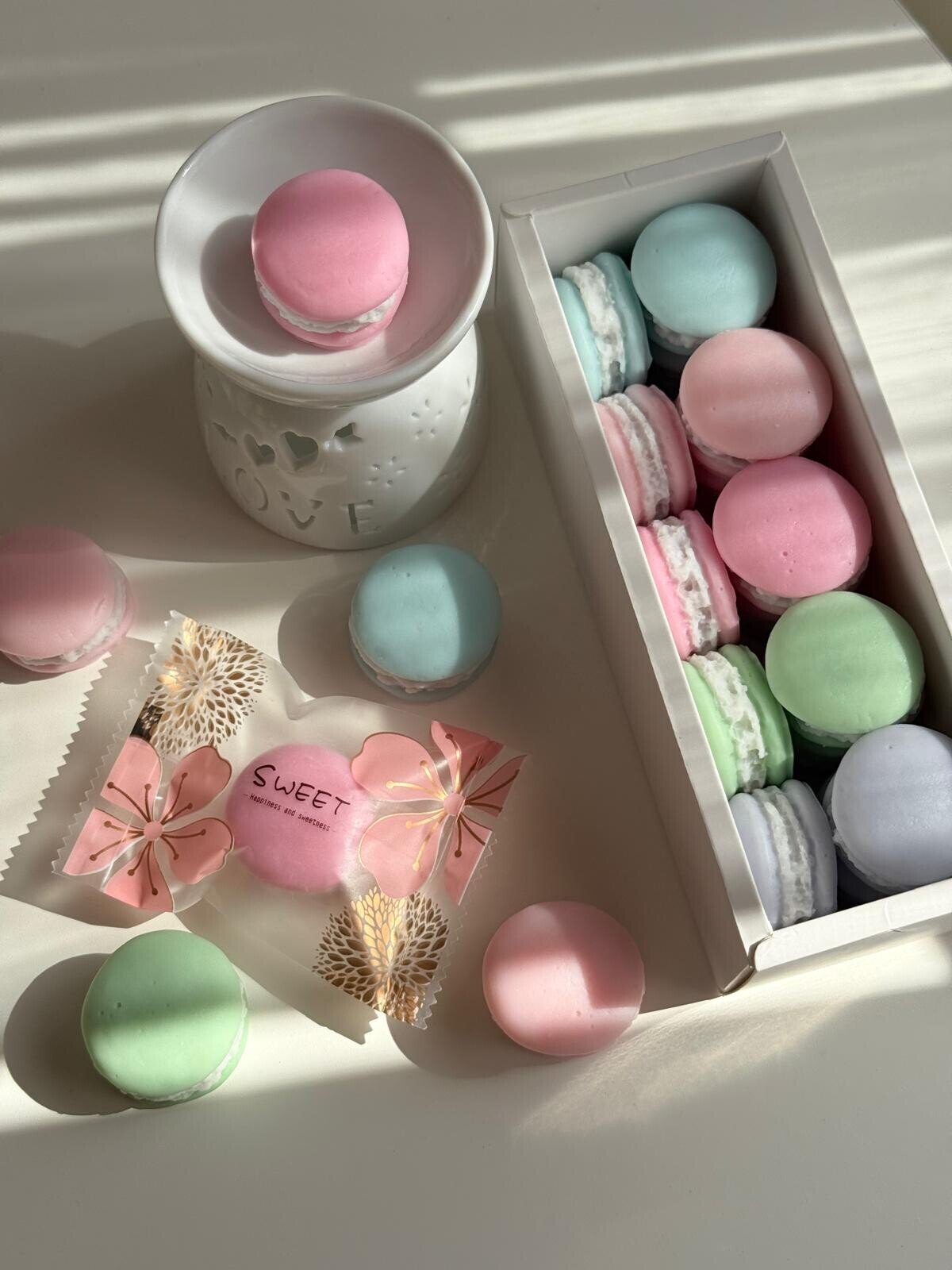 Mini Macarons Wax Melts – Aroma vainilla Tahití