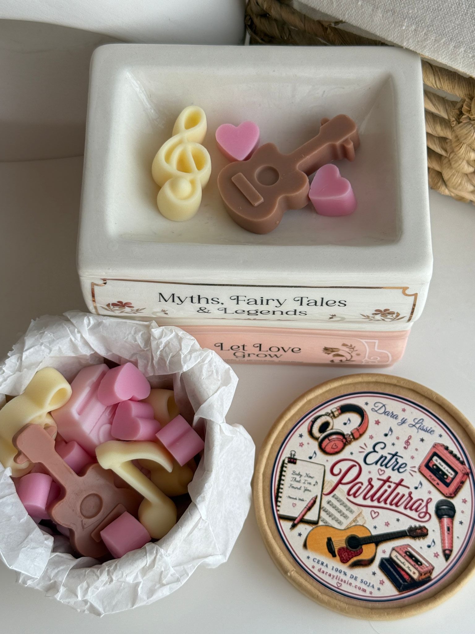 Entre Partituras · Melocotón y peonía | Wax Melts inspirados en Hannah