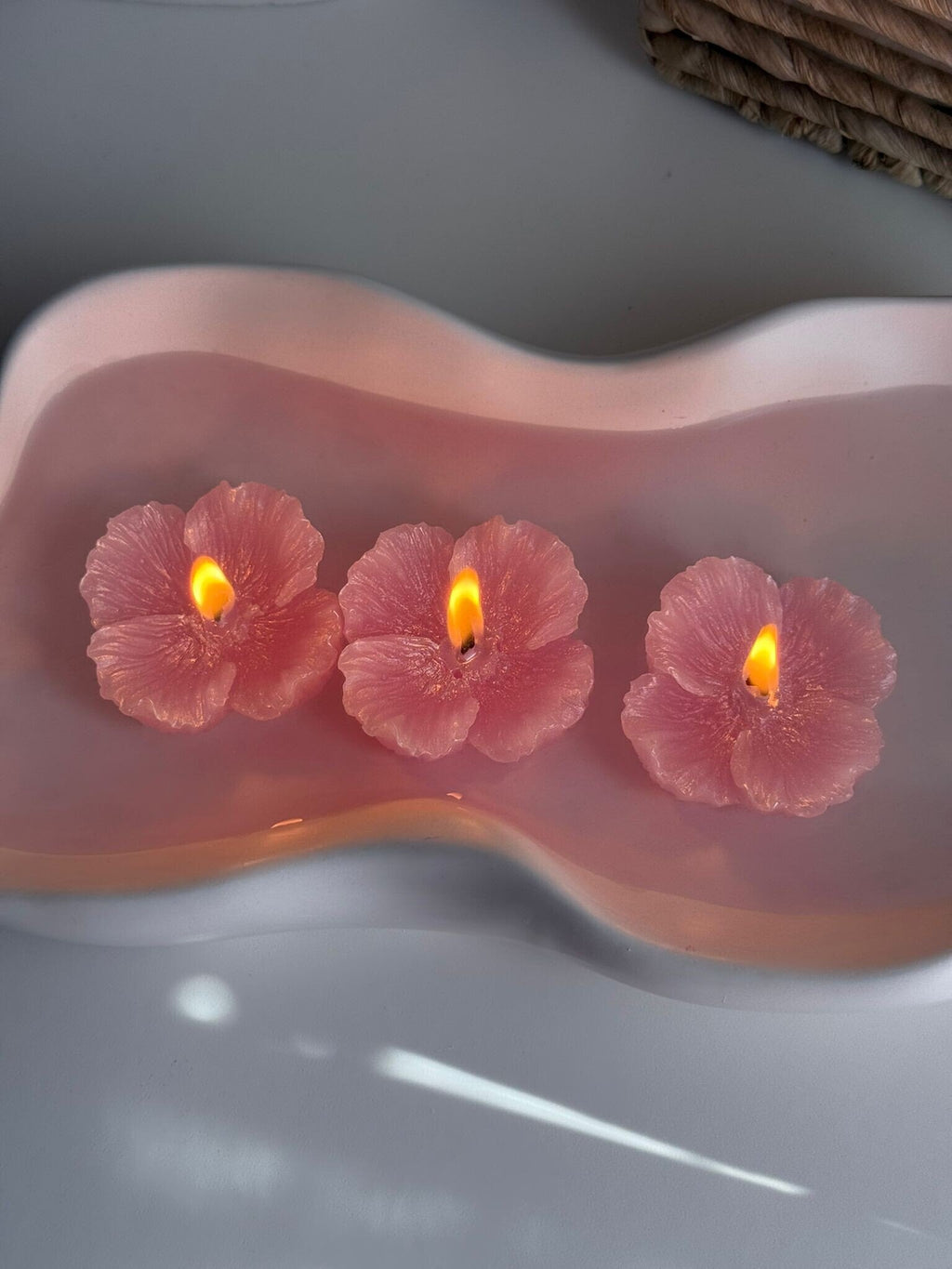 Velas flotantes en forma de flor (3 unidades)