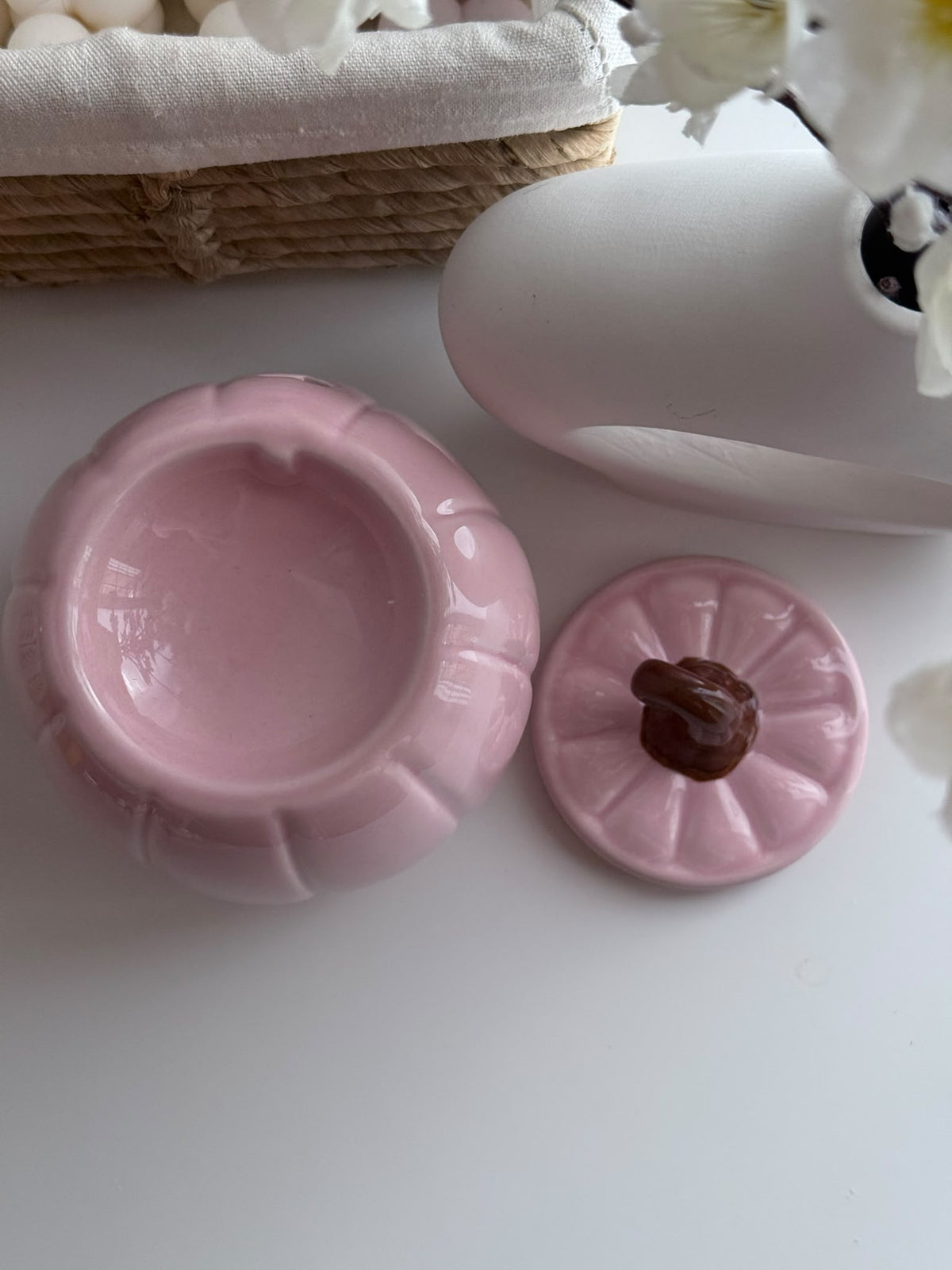 Quemador de wax melts Calabaza Rosa con Corazones