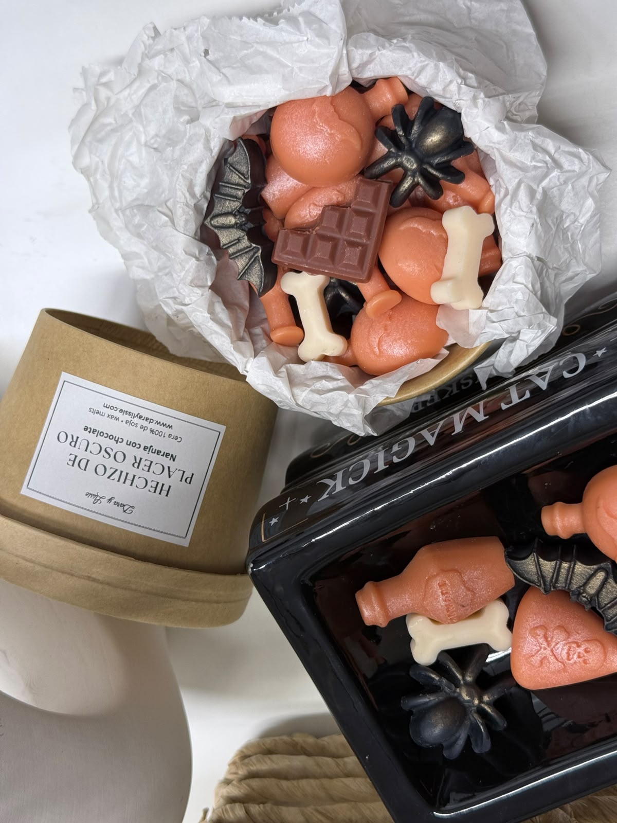 Hechizo de Placer Oscuro · Wax melts de naranja y chocolate