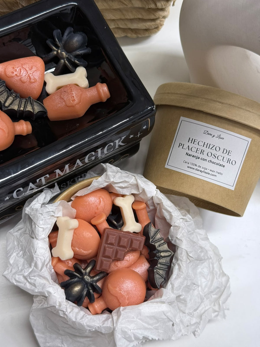 Hechizo de Placer Oscuro · Wax melts de naranja y chocolate